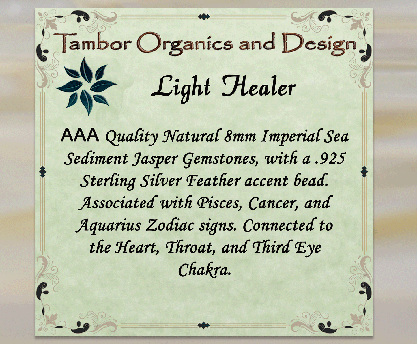 LIGHT HEALERS Bracelet, AAA Natural Imperial Sea Sediment Jasper, Compassion, Chakra Balance, Heart, Third Eye, Pisces, Cancer, Aquarius