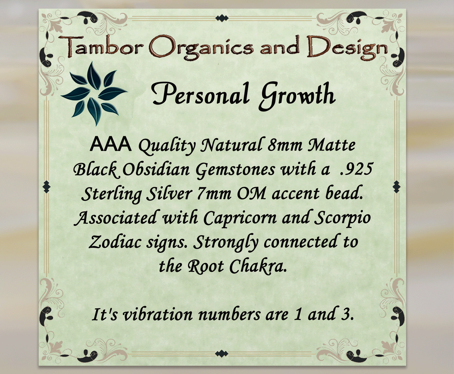 Personal Growth Bracelet, AAA Natural Matte Black Obsidian, 925 Sterling Silver OM, Scorpio, Capricorn, Root Chakra, Frequency 1 and 3