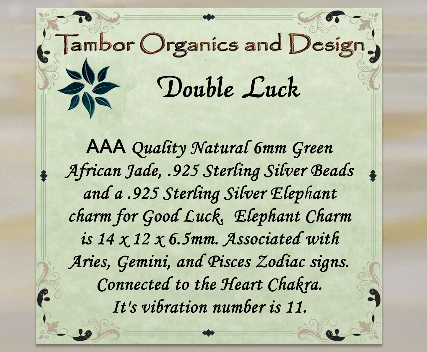 Double Luck Bracelet, AAA Natural African Jade with Elephant Charm, Prosperity & Abundance, Pieces, Aries, Gemini, Heart Chakra