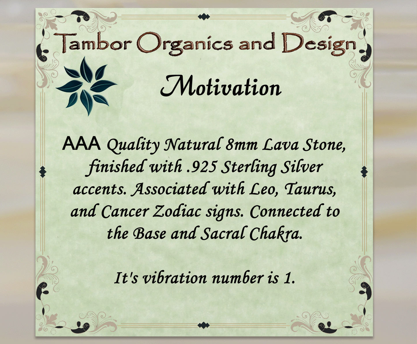 Motivation Bracelet, AAA Natural Lava Balance Bracelet, Base, Sacral Chakra, Leo Zodiac, Taurus, Cancer, Frequency 9