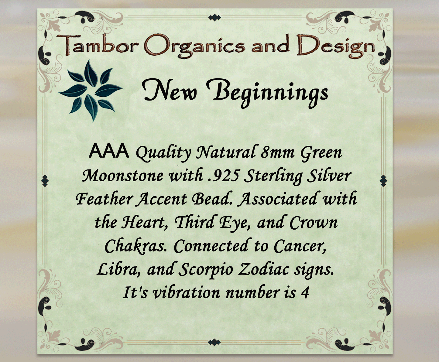 New Beginnings - Creativity Bracelet, AAA Natural Green Moonstone, Sterling Silver, Sacral, Third Eye, Crown Chakra, Cancer, Libra, Scorpio