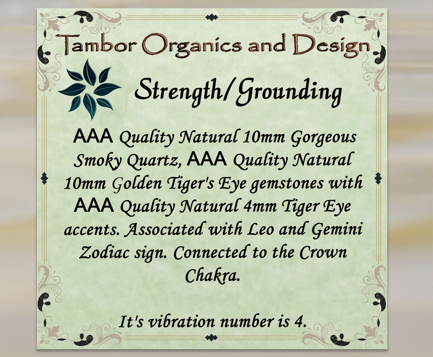 Strength Bracelet, Grounding, Healing, AAA Natural Smoky Quartz, AAA Natural Golden Tiger's Eye, Gemini, Leo, Crown Chakra
