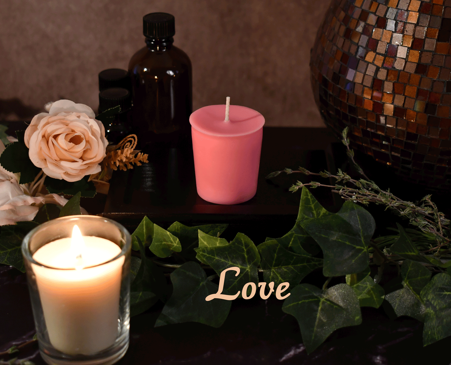 All Organic Intention Votives with Organic Essential Oils - Set of 6