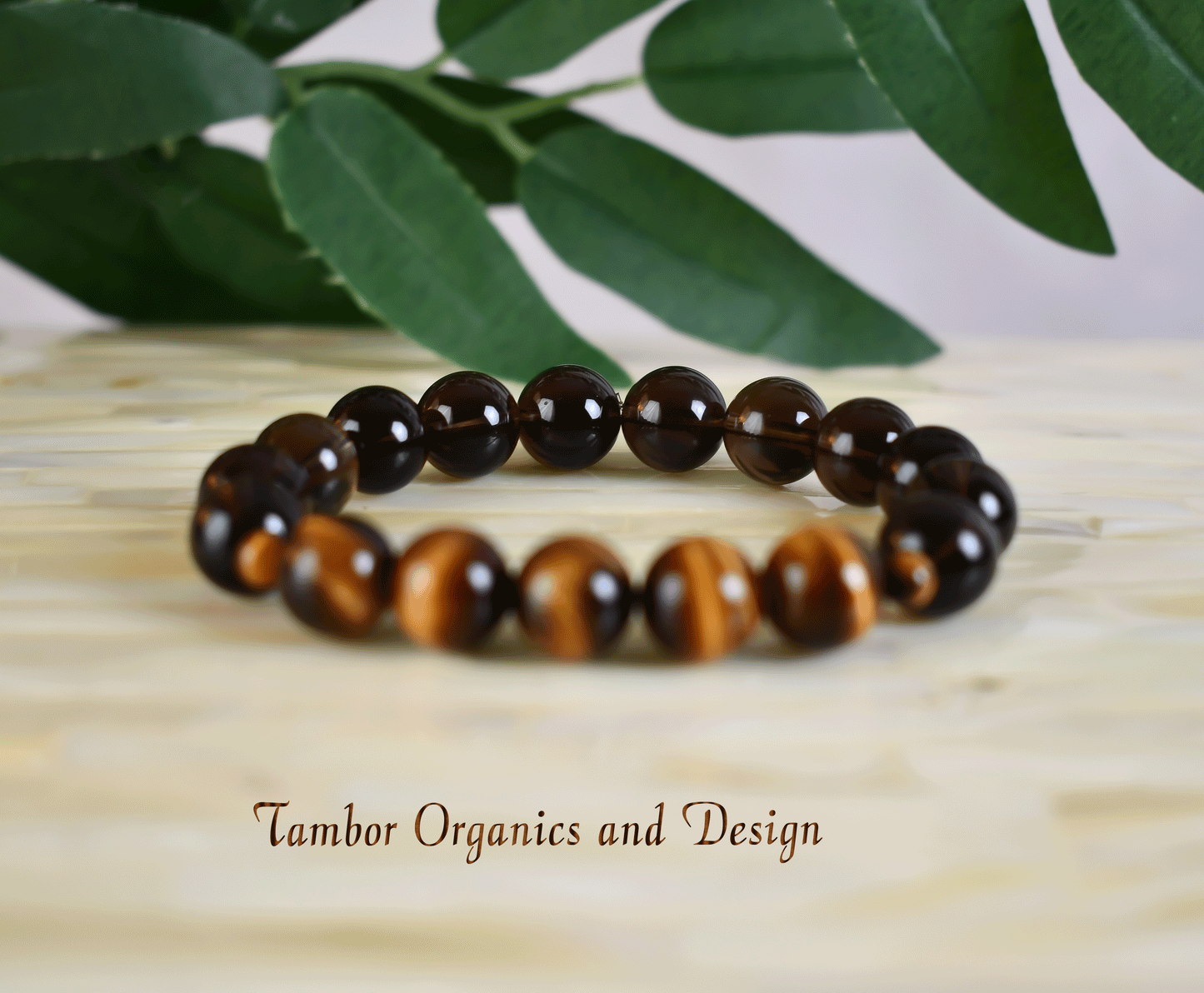 Strength Bracelet, Grounding, Healing, AAA Natural Smoky Quartz, AAA Natural Golden Tiger's Eye, Gemini, Leo, Crown Chakra