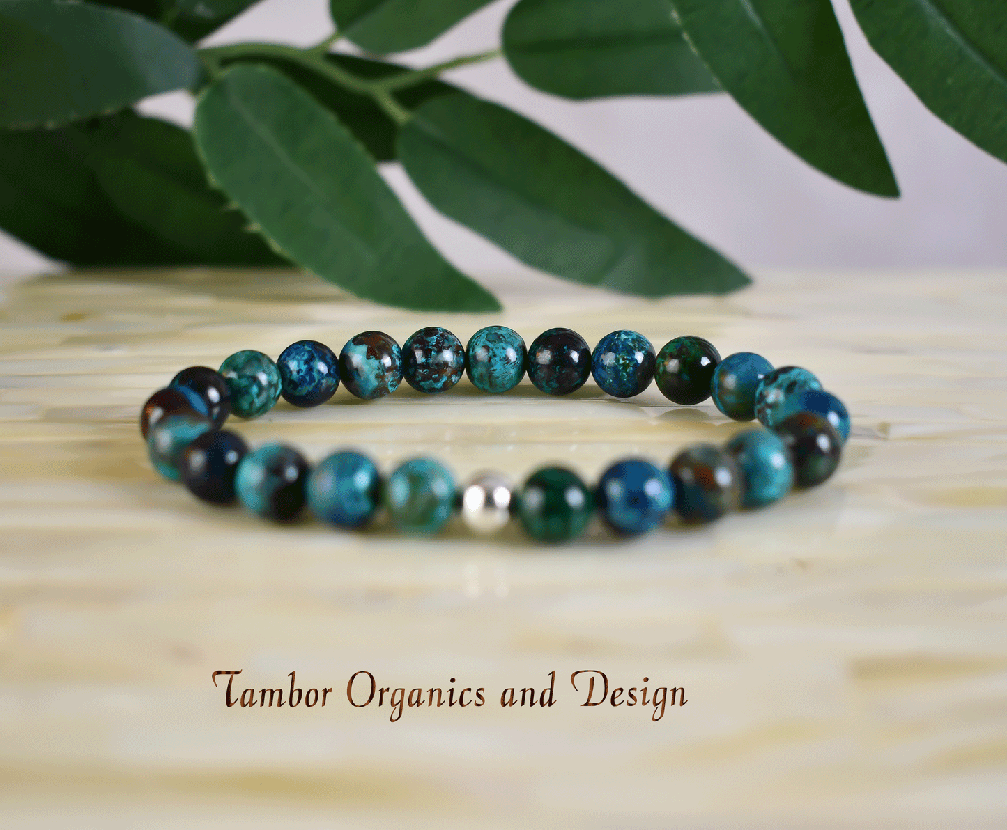 Stone of Wisdom Bracelet, AAA Natural Chrysocolla, 925 Sterling Silver, Empowerment, Strength, Sagittarius, Throat and Heart Chakra