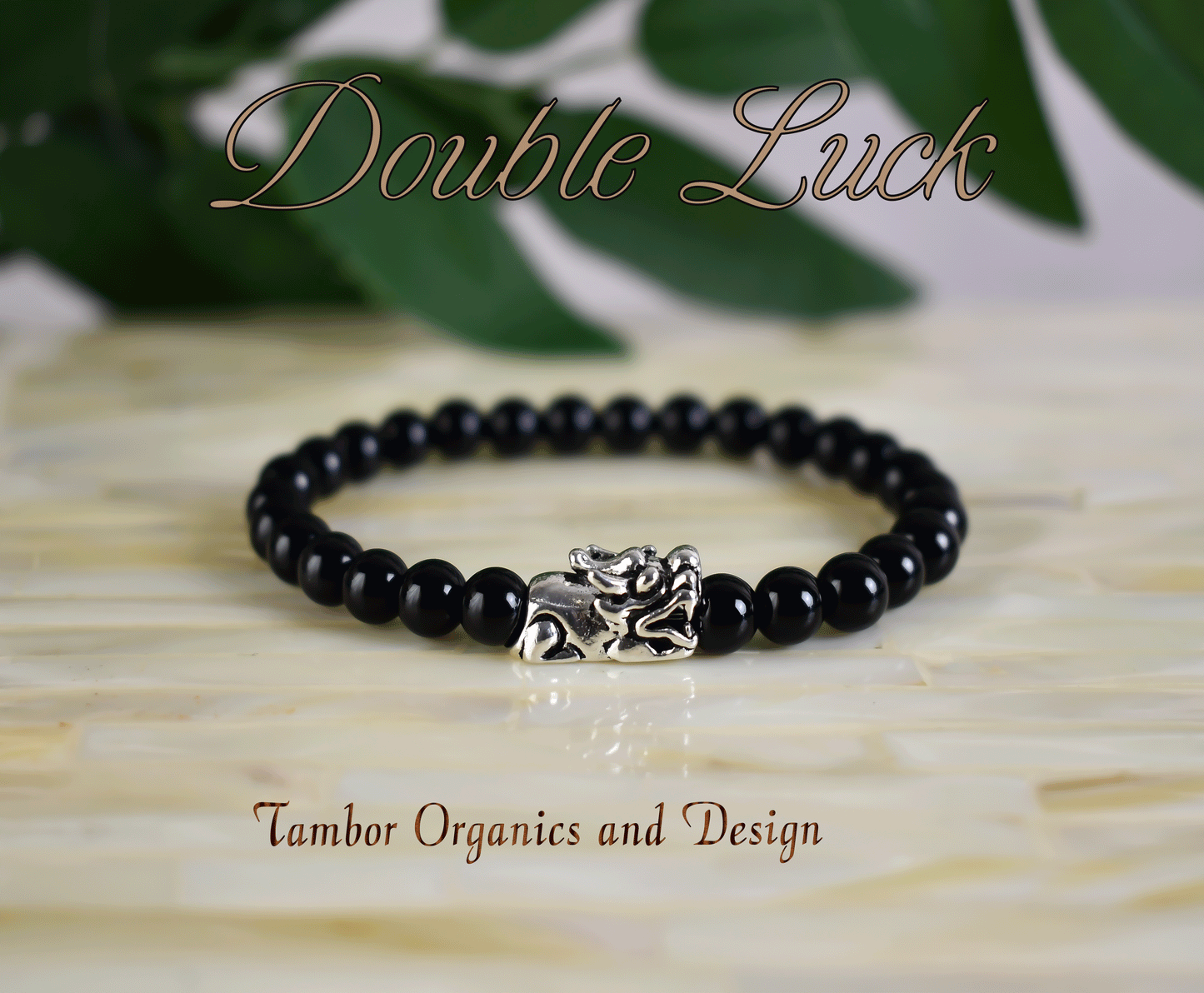Double Good Luck, Success, AAA Natural Black Onyx, 925 Sterling Silver Kylin, Prosperity, Wealth, Leo, Capricorn, Root Chakra