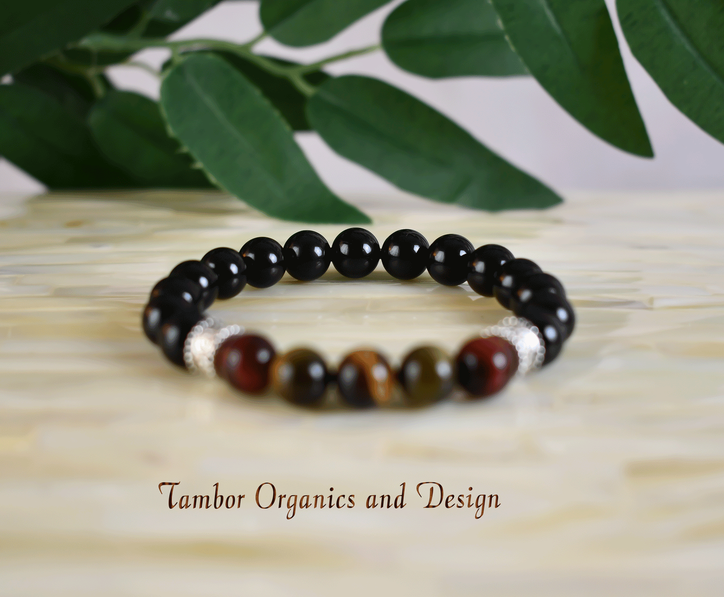 Strength - Protection Bracelet, AAA Natural Tiger's Eye Gem, Tourmaline Bracelet, Solar Plexus, Heart, Third Eye Chakra, Mars, Fire Energy