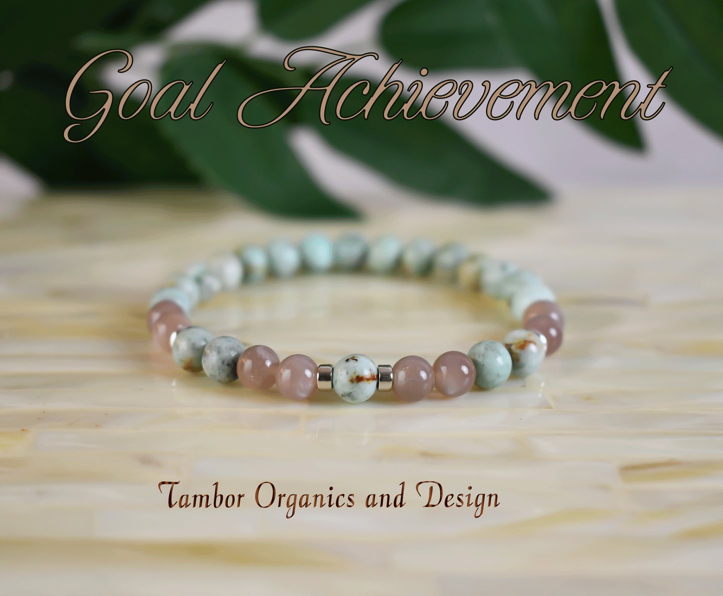 Goal Achievement Bracelet, AAA Natural Brown Moonstone, AAA Peruvian Chrysocolla, Teaching, Wisdom, Cancer, Scorpio, Gemini, Heart, Root
