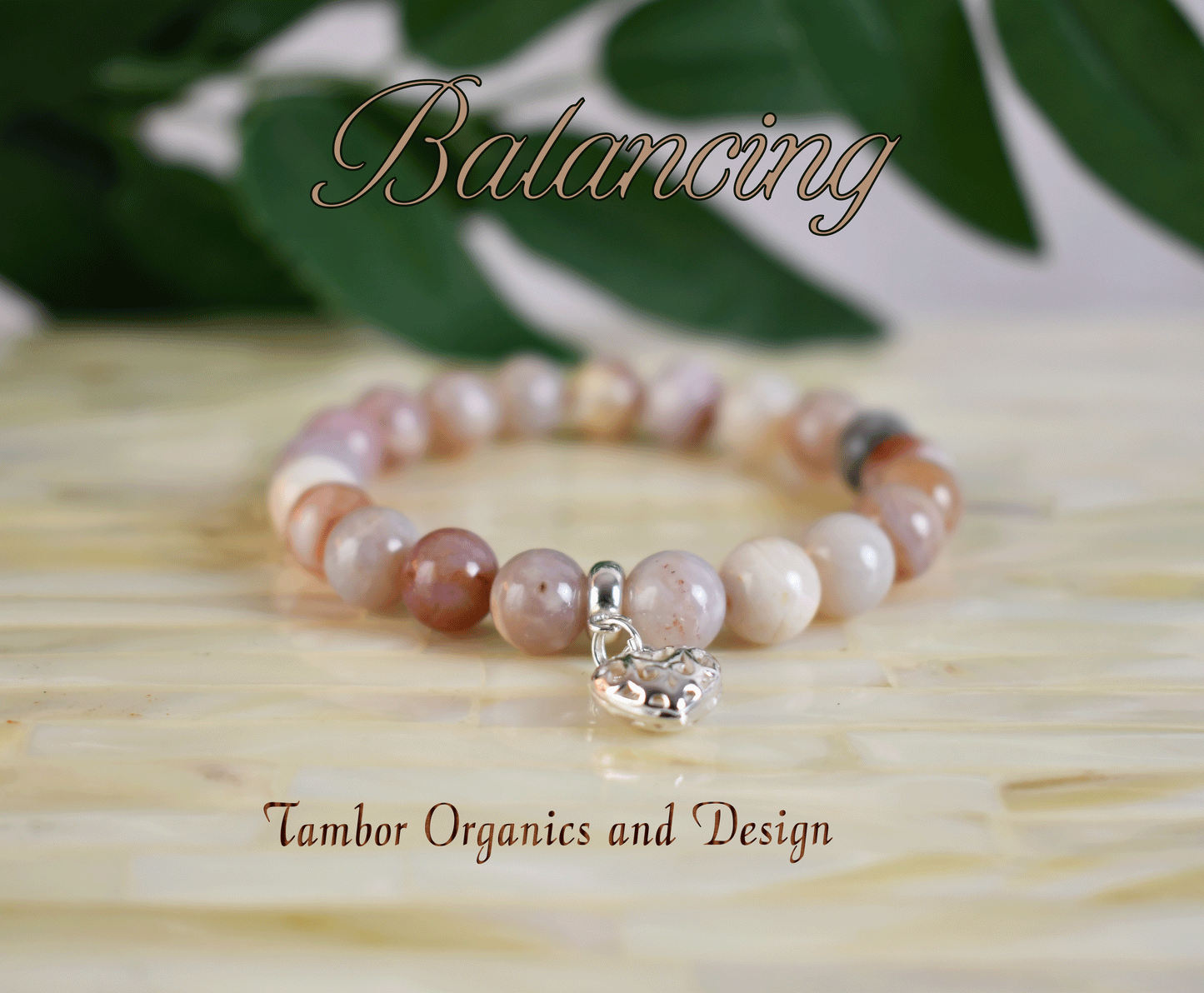 Balancing Bracelet, AAA Quality Australian Agate & 925 Heart Charm, Inner Peace, Libra, Taurus, Cancer, Root Chakra
