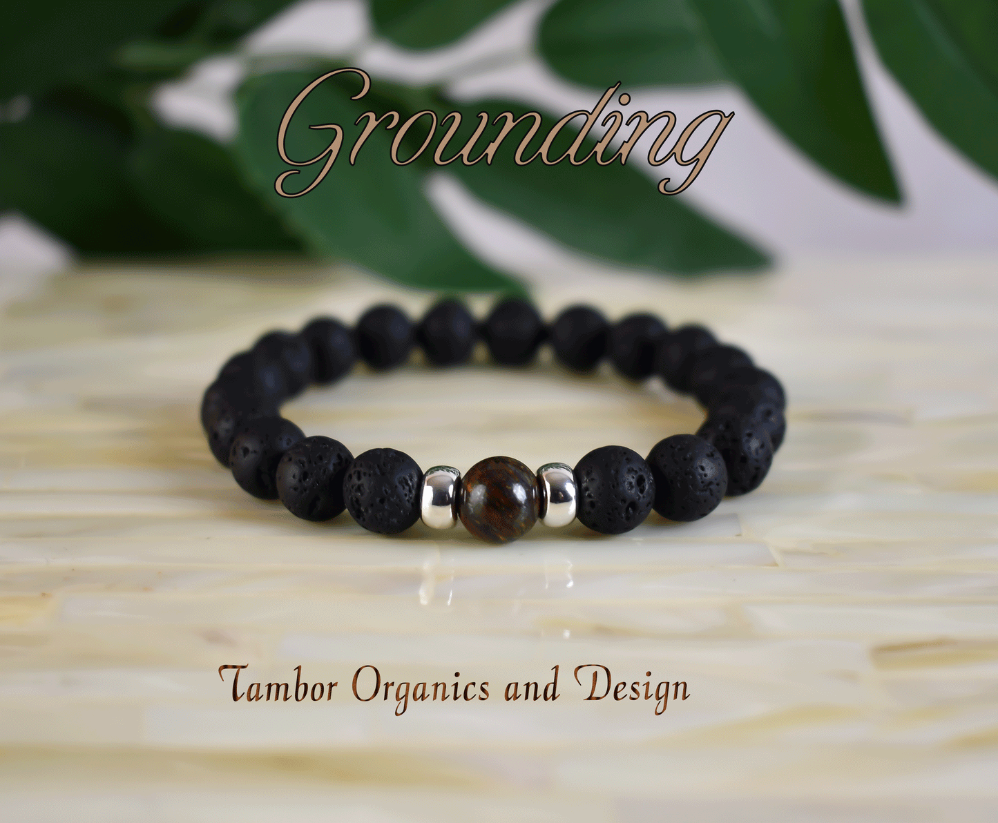 Grounding - Resilience Bracelet, AAA Natural Lava Stone, AAA Natural Bronzite, Base, Sacral Chakra, Leo, Taurus, Cancer Zodiac, Frequency 9