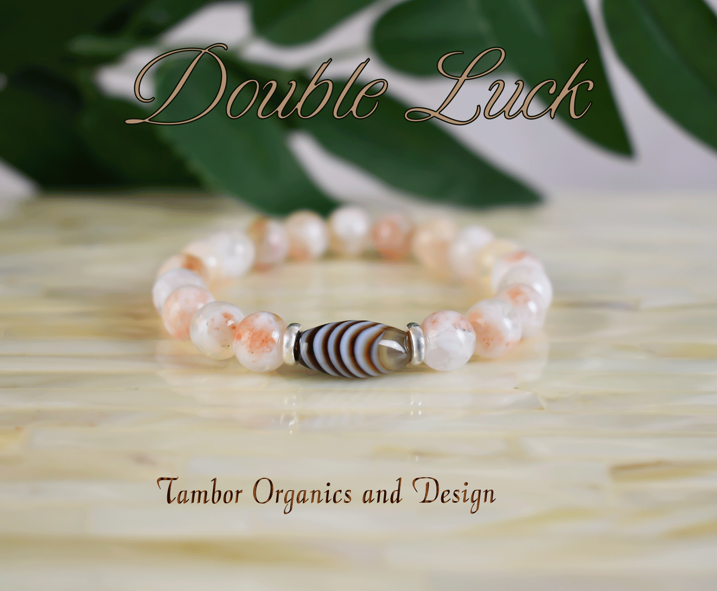 Double Luck - Success Bracelet, AAA Rutilated Citrine, AAA Tibetan Agate, Crown, Solar Plexus, Sacral, Chakra, Scorpio, Leo