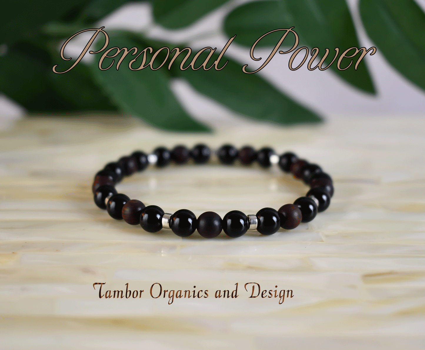 Personal Power Bracelet, AAA Natural Black Onyx, Natural Red Willow, 925 Sterling Silver, Adaptability, Capricorn, Leo,, Root Chakra