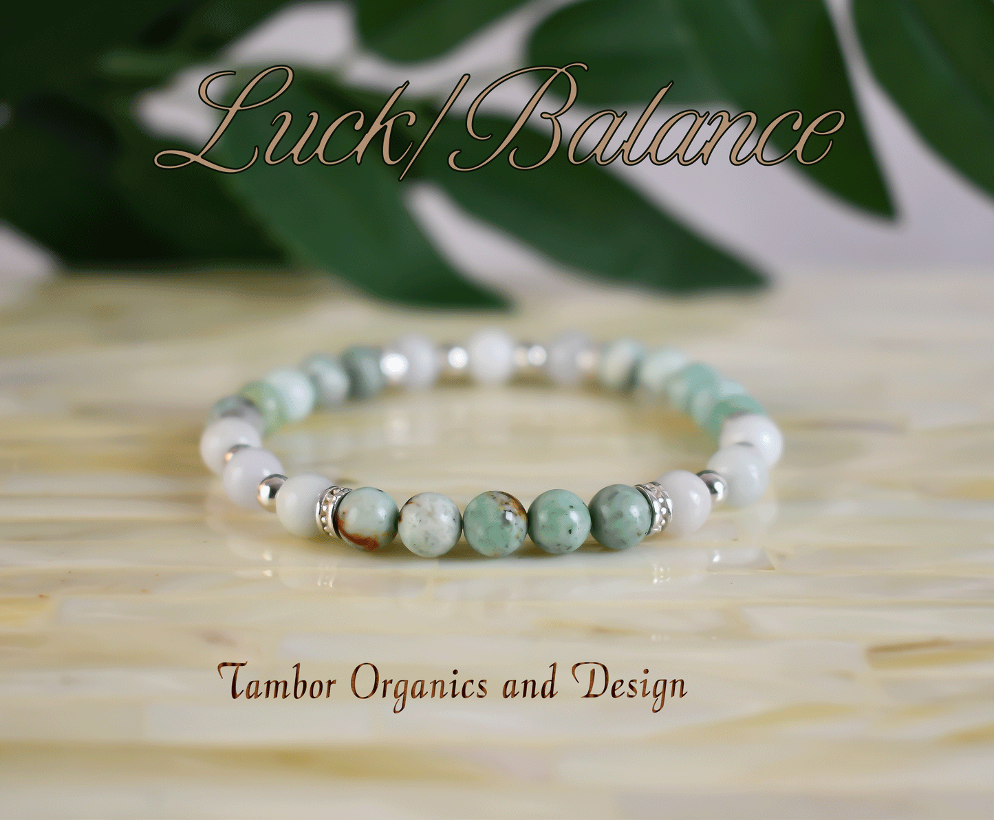 Good Luck Balance Bracelet, AAA Natural Burma Jade, AAA Natural Peruvian Chrysocolla, Heart Chakra, Taurus, Aries
