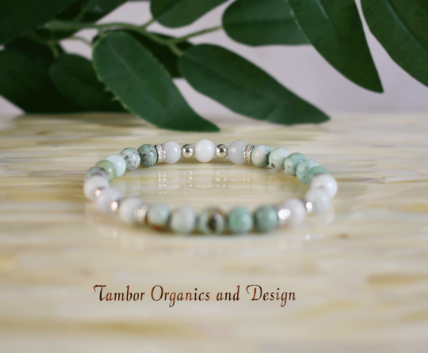 Good Luck Balance Bracelet, AAA Natural Burma Jade, AAA Natural Peruvian Chrysocolla, Heart Chakra, Taurus, Aries