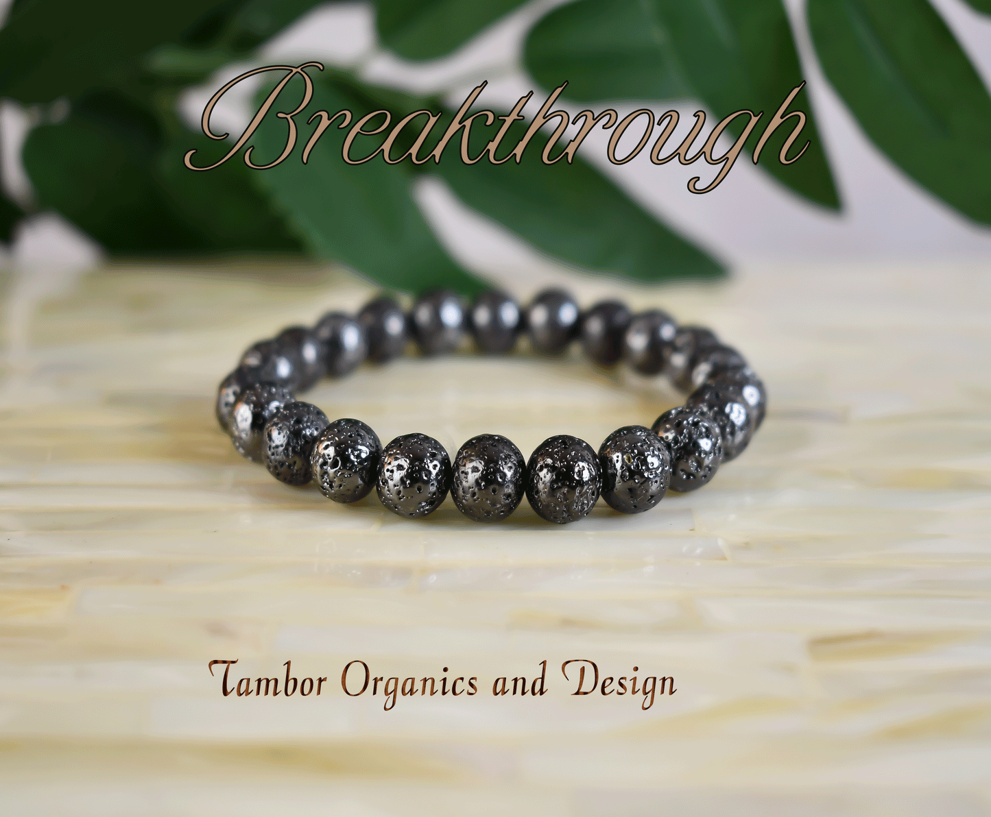 Breakthrough Bracelet, AAA Gun Metal Lava Stone, Balance, Cancer, Taurus, Leo, Capricorn, Root Chakra