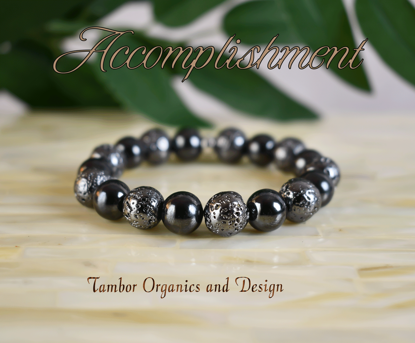 Accomplishment Bracelet, AAA Natural Gun Metal Covered Black Lava, AAA Natural Hematite, Taurus, Cancer Bracelet Base Chakra, Aries