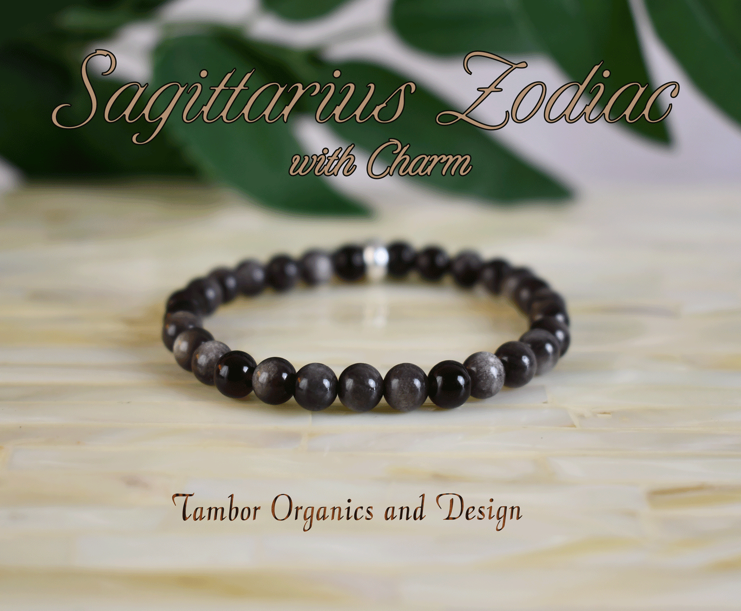 Sagittarius Zodiac Bracelet, AAA Natural Silver Obsidian Bracelet, Zodiac Charm, Empathy Bracelet, Intuition & Perception Bracelet