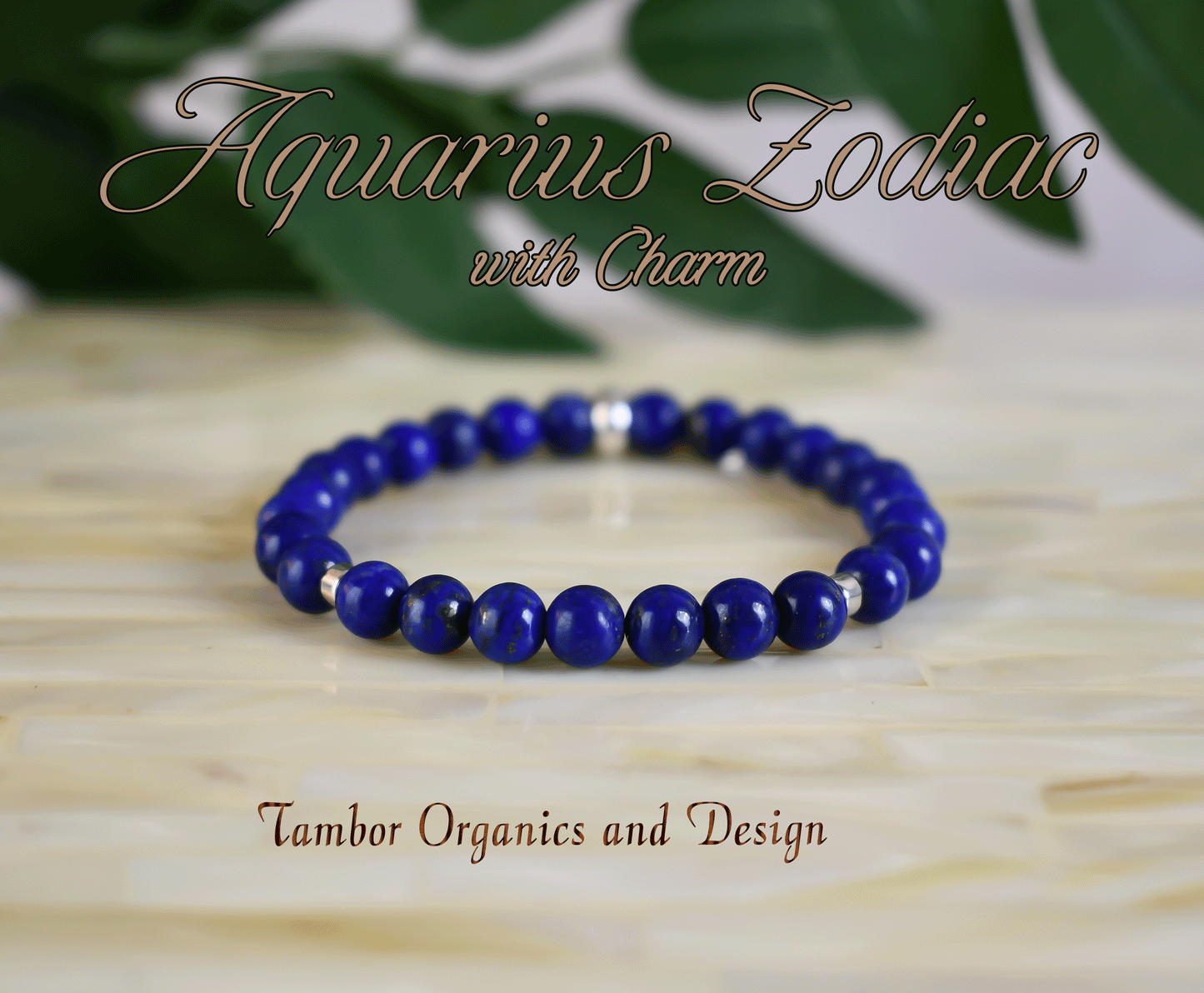 Aquarius Zodiac Bracelet, AAA Natural Lapis Lazuli, Truth & Intuition, Third Eye Chakra, Charm Bracelet, Power Boosting