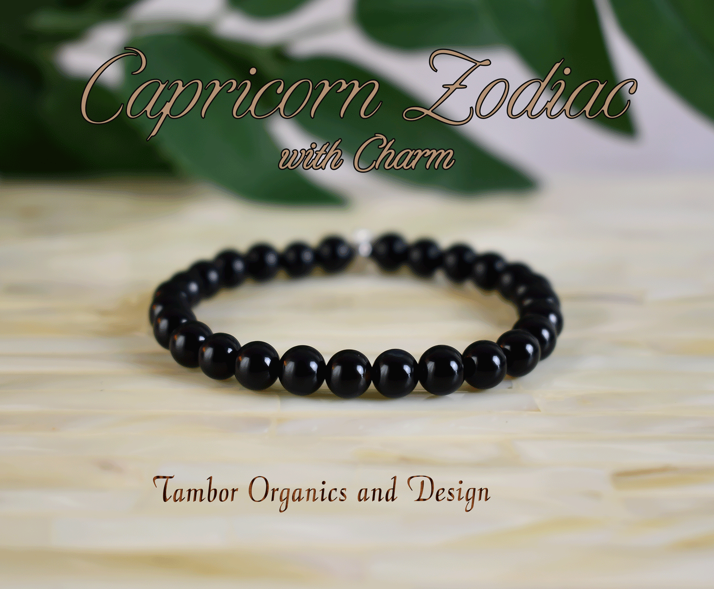 Capricorn Zodiac Bracelet, AAA Black Onyx Bracelet, Charm Bracelet, Balance & Wellbeing. Intuition Boosting, Root, Solar Plexus, Third Eye