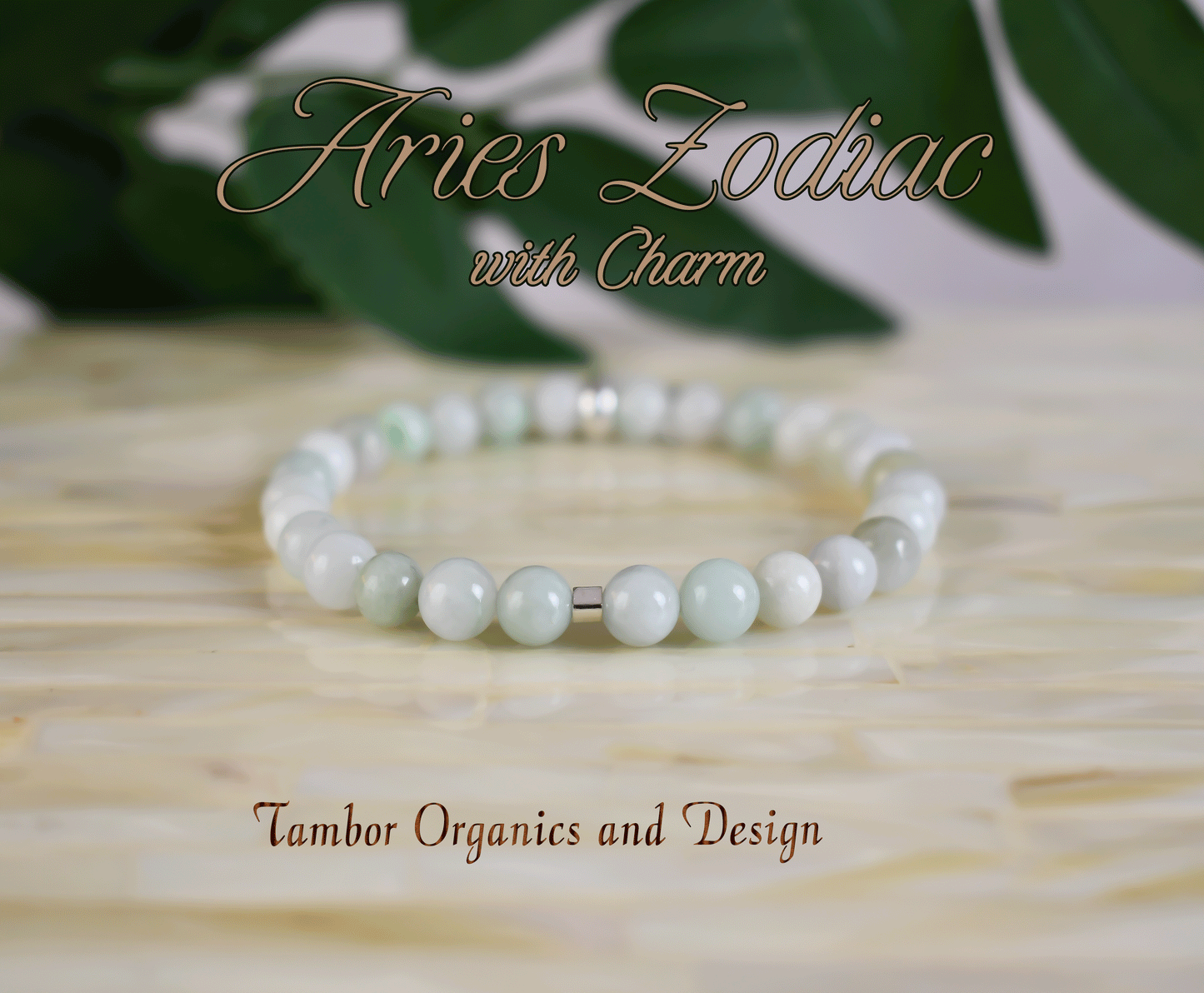 Aries Bracelet with Charm, AAA Natural Burmese Jade, Aries Zodiac Charm Bracelet, Good Luck, Heart Chakra