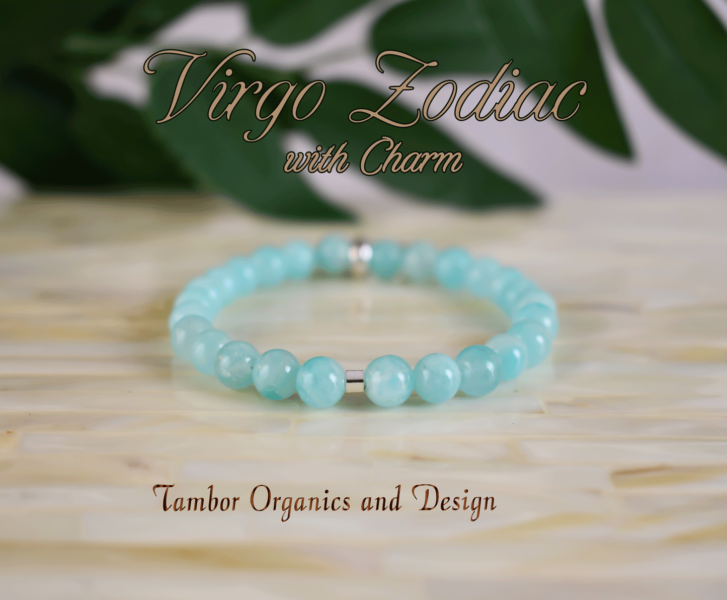 Virgo Zodiac Bracelet, AAA Quality Aqua Amazonite, .925 Sterling Silver, Virgo Charm, Freedom & Balance, Third Eye, Throat, Heart Chakra