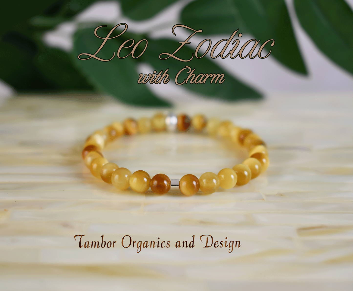 Leo Zodiac Bracelet, AAAAA Natural Honey Tiger's Eye, 925 Sterling Silver Charm, Confidence, Anchoring, Solar Plexus Chakra