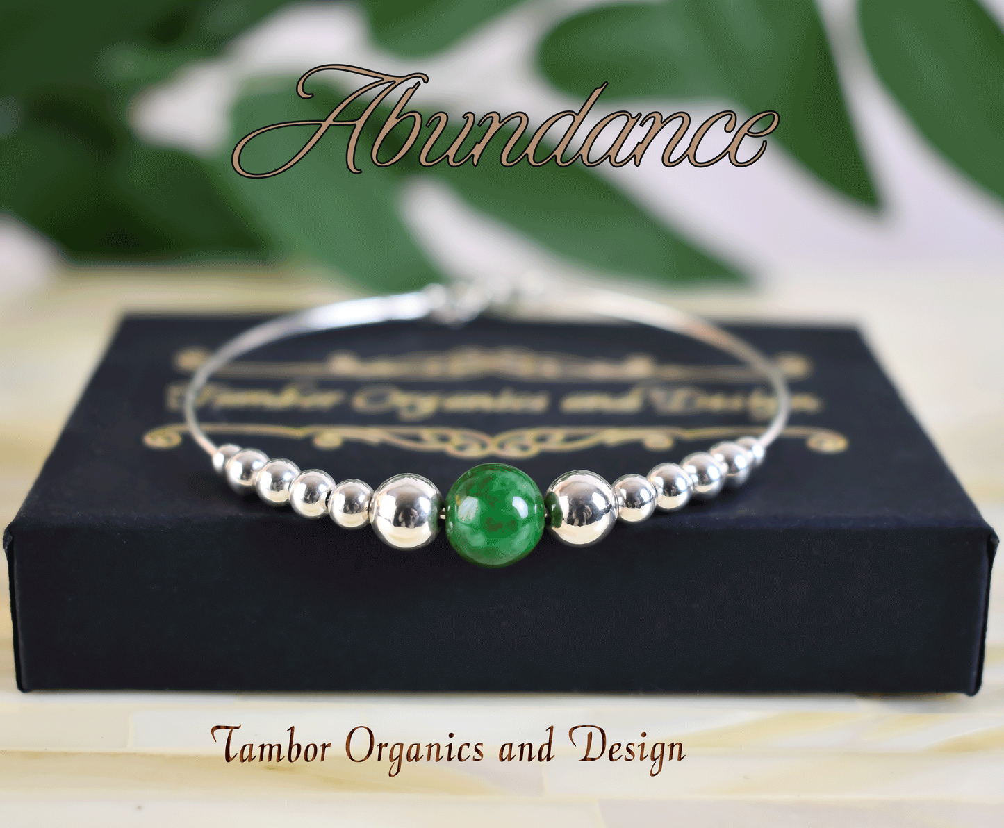 Abundance Bracelet - AAA Dark Green Jade & 925 Sterling Silver, Good Luck for Sagittarius, Scorpio, Heart and Throat Chakra