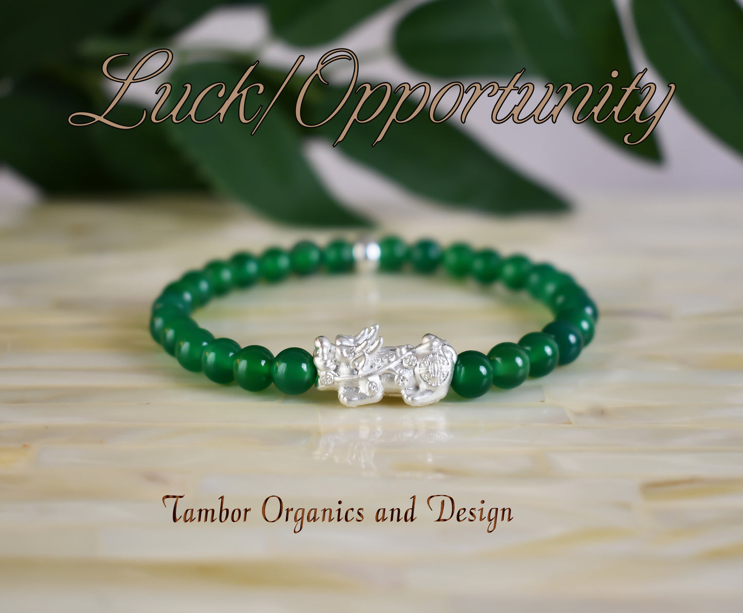 Good Luck Opportunity Bracelet, AAA Natural Green Onyx, Pixiu, Mercury, Leo, Capricorn Zodiac, Good Luck, Heart Chakra, Mental Strength