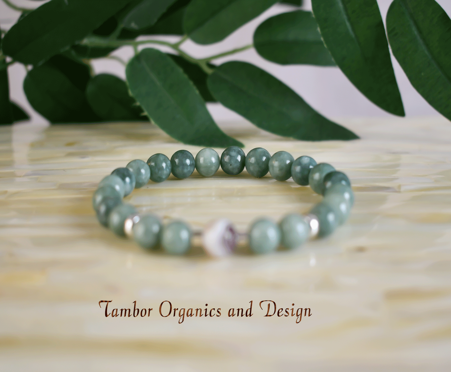 Career Success Bracelet, AAAA Natural Green Jade, AAAAA Natural Botswana Agate, Prosperity, Wealth, Money, Heart Chakra, Libra, Virgo Zodiac