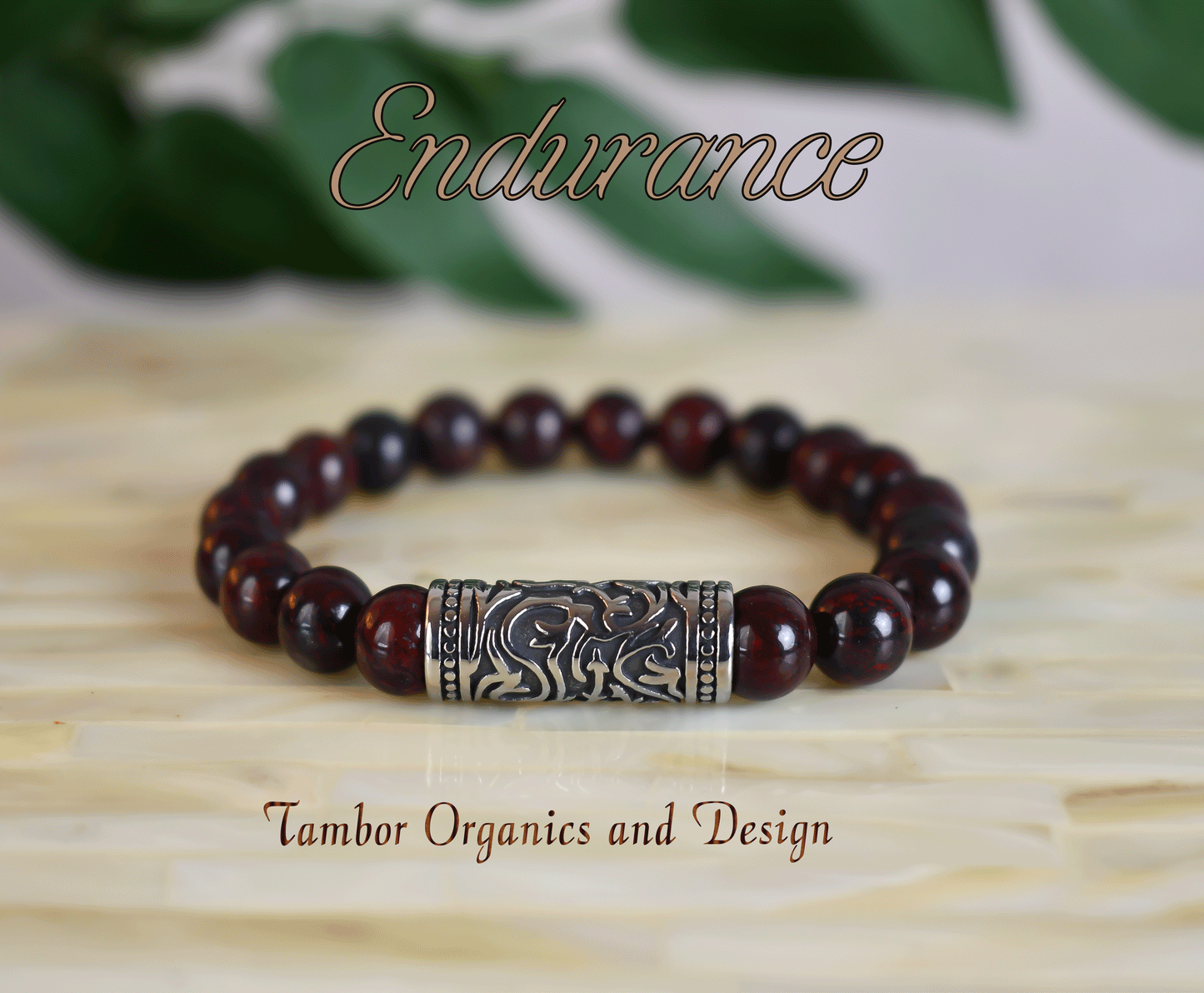 Endurance Bracelet, AAA Natural Tiger Iron, 304 Stainless Steel, Courage, Strength, Grounding, All Zodiac Signs, Root Chakra