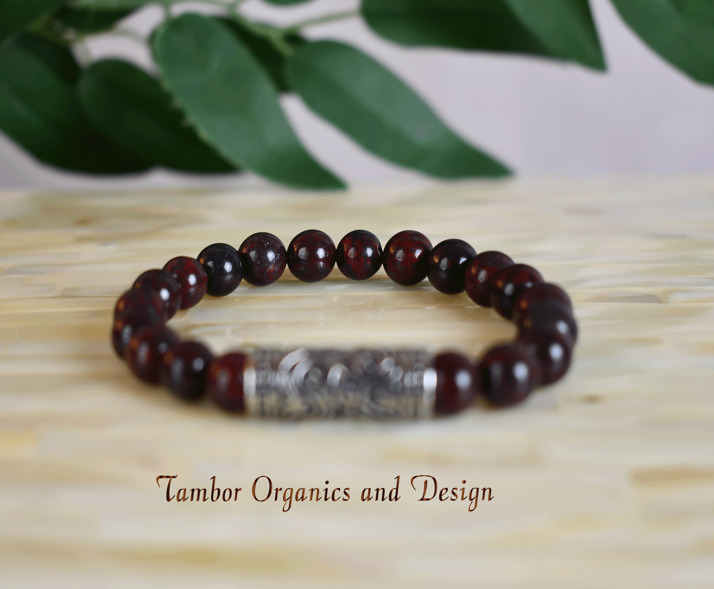 Endurance Bracelet, AAA Natural Tiger Iron, 304 Stainless Steel, Courage, Strength, Grounding, All Zodiac Signs, Root Chakra