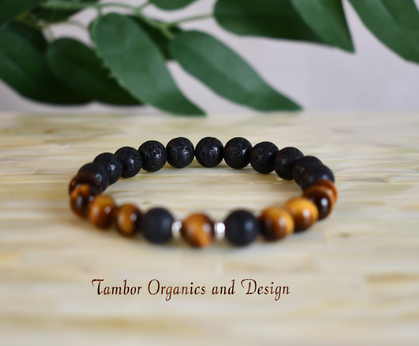 Grounding and Success Bracelet, AAA Natural Yellow Tiger Eye, AAA Natural Lava Stone, Courage, Leo, Gemini, Solar Plexus, Root Chakra