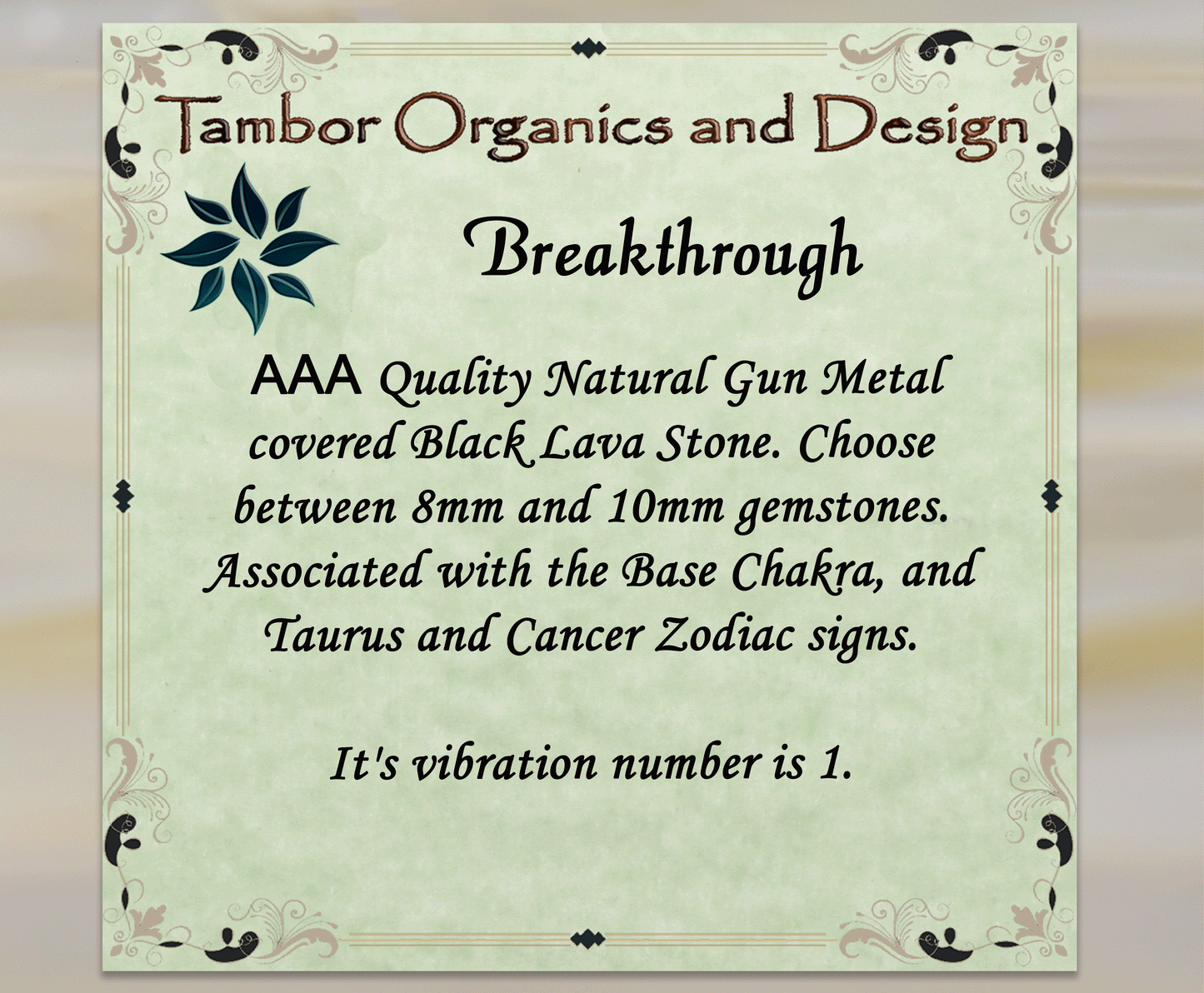 Breakthrough Bracelet, AAA Gun Metal Lava Stone, Balance, Cancer, Taurus, Leo, Capricorn, Root Chakra