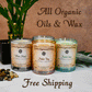 All Organic Tall 45-50 Hour Candles with Organic Essential Oils