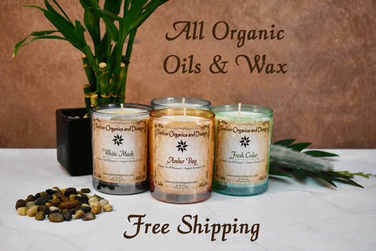 All Organic Tall 45-50 Hour Candles with Organic Essential Oils