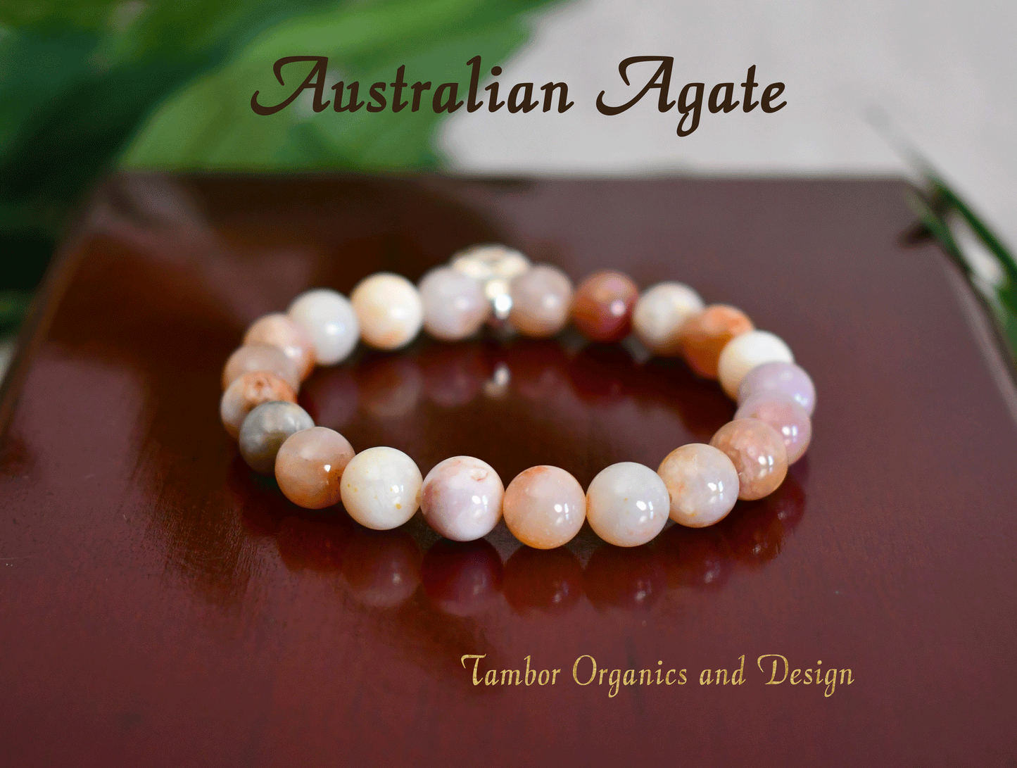 Positivity/Light - Balancing Grounding Bracelet - AAA Quality Australian Agate with .925 Sterling Silver Heart Charm - 8mm