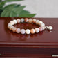 Positivity/Light - Balancing Grounding Bracelet - AAA Quality Australian Agate with .925 Sterling Silver Heart Charm - 8mm