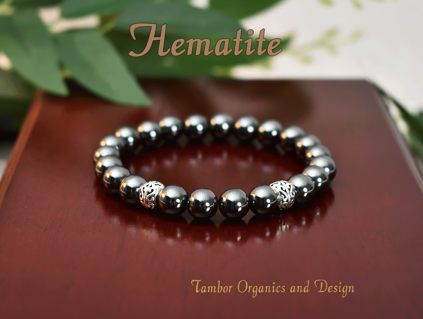 Courage - Endurance Bracelet, AAA Natural Hematite Gemstone with .925 Sterling Silver Accents - 8mm