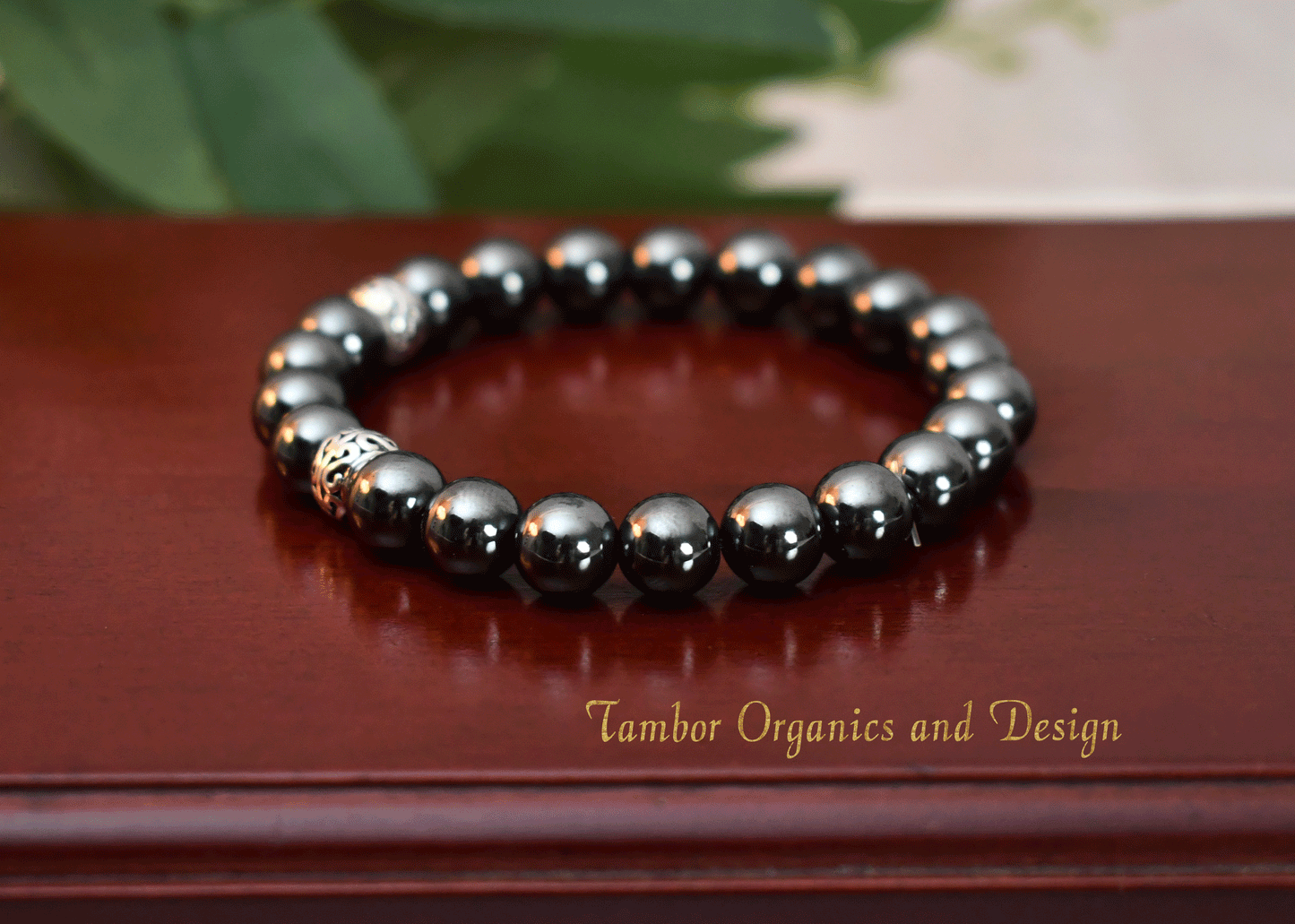 Courage - Endurance Bracelet, AAA Natural Hematite Gemstone with .925 Sterling Silver Accents - 8mm