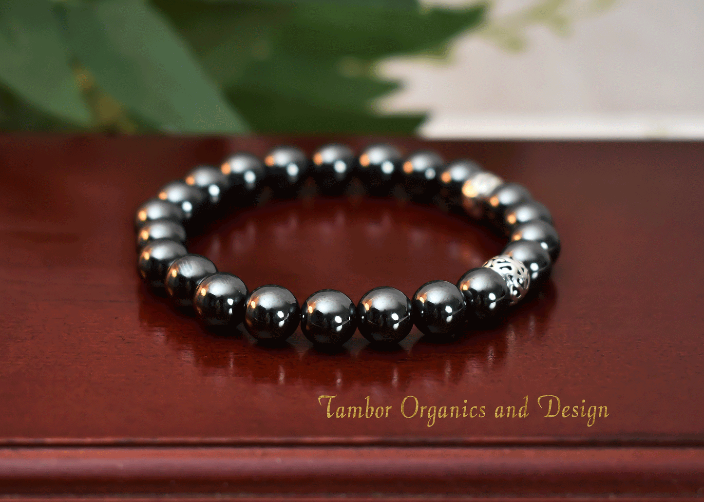 Courage - Endurance Bracelet, AAA Natural Hematite Gemstone with .925 Sterling Silver Accents - 8mm