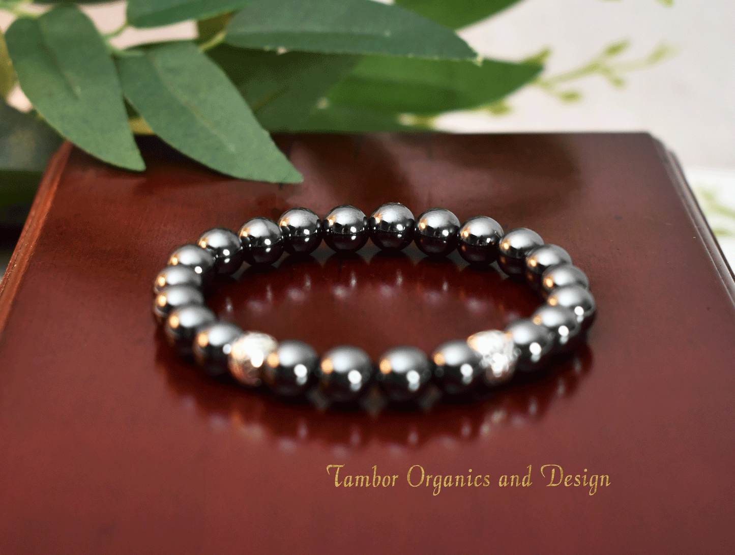 Courage - Endurance Bracelet, AAA Natural Hematite Gemstone with .925 Sterling Silver Accents - 8mm