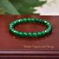 Energy Boosting - Stamina Bracelet, AAA Natural Green Onyx with .925 Sterling Silver Accents - 6mm