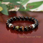 Protection/Power - AAA Quality Multi-Colored Tiger’s Eye/AAA Quality Black Tourmaline/.925 Sterling Silver Spiral Bead Accents - 8mm