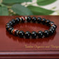 Willpower - AAA Natural Red Tiger's Eye/AAA Natural Black Onyx/.925 Sterling Silver - 8mm