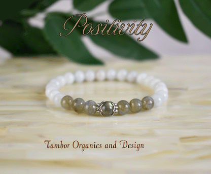 Positivity Bracelet, AAA Blue Flash Labradorite, AAA Burmese Jade, Healing, Clarity, Libra, Crown, Third Eye Chakra