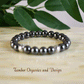 Courage Bracelet, AAA Natural Hematite Gemstone, .925 Sterling Silver, Good Fortune. Aries, Aquarius, Zodiac, Root Chakra