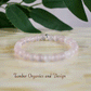 Cancer Zodiac Bracelet, AAA Natural Rose Quartz, 925 Sterling Silver Charm, Love & Harmony, Heart Chakra, Frequency 7