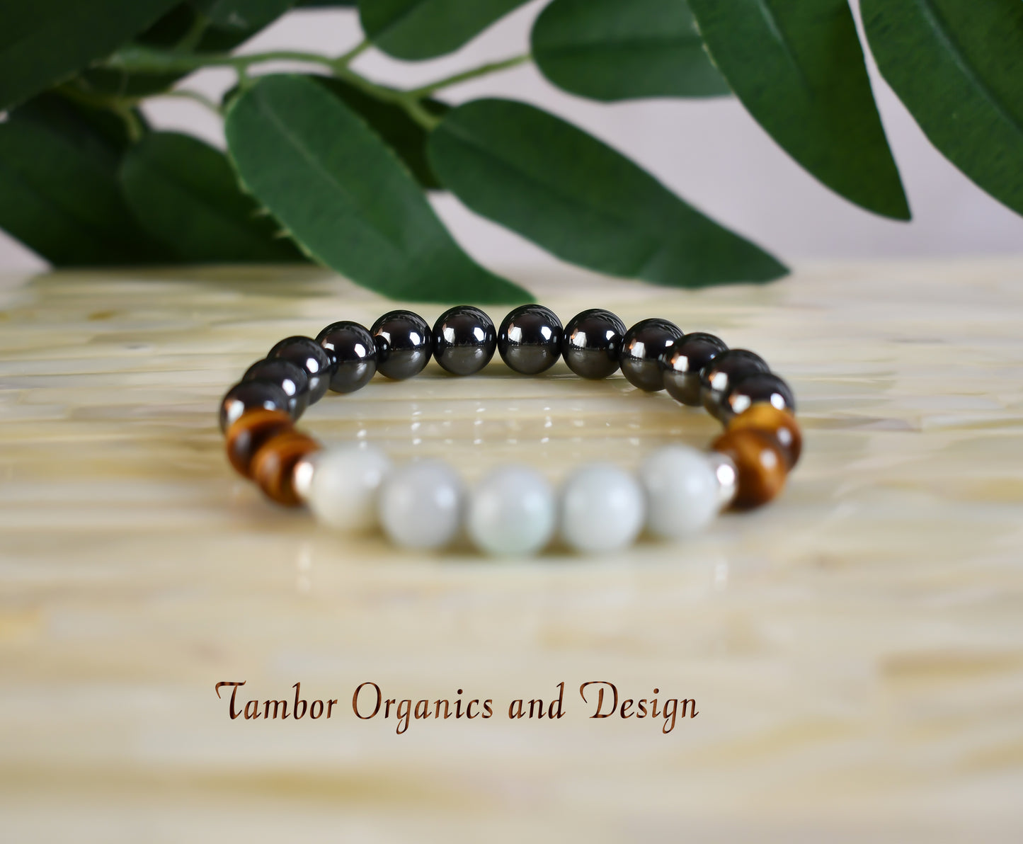 Triple Success Bracelet, AAA Natural Burma Jade, AAA Natural Tiger's Eye, AAA Natural Hematite, Good Luck, Aries, Aquarius, Root Chakra