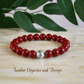 Truth and Transformation Bracelet, AAA Natural Cinnabar Stones, .925 Sterling Silver Dragon, Self Discovery, Release Attachments, Leo, Root Chakra