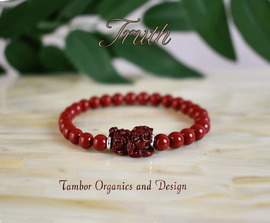 Truth Bracelet, AAA Natural Cinnabar Stones, AAA Natural Cinnabar Pi Xiu, Self Discovery, Release Attachments, Leo, Root Chakra